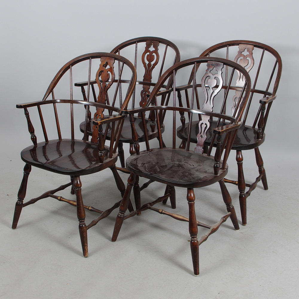 KARMSTOLAR, 4 stycken, Windsormodell, Gemla.