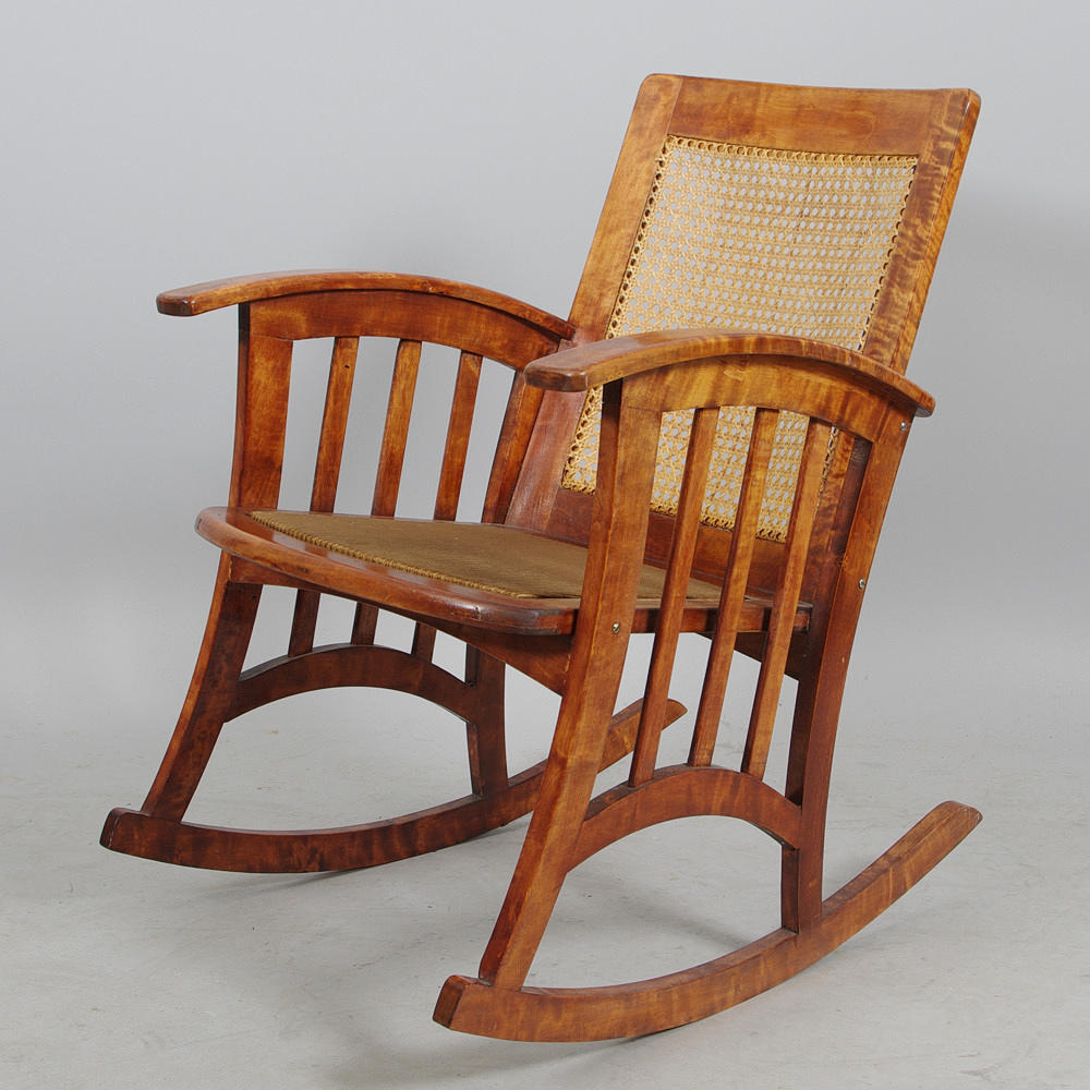 GUNGSTOL, björk med nätrygg, jugend.