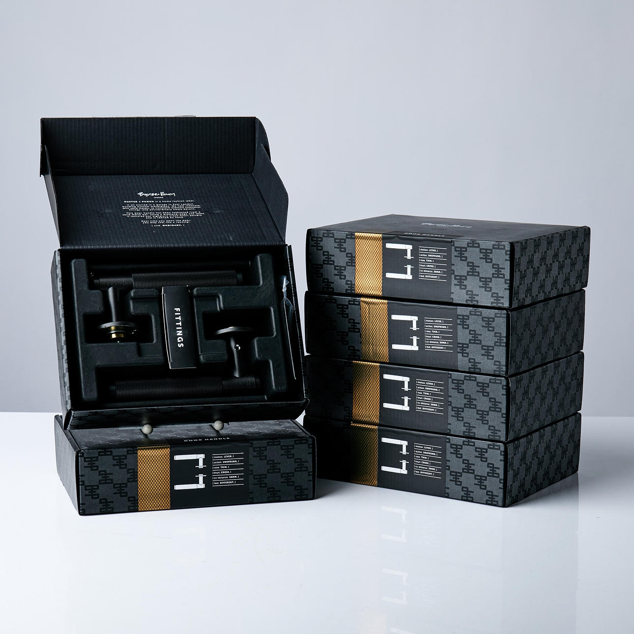 BUSTER+PUNCH. Handtag, 6 par, rökig brons.