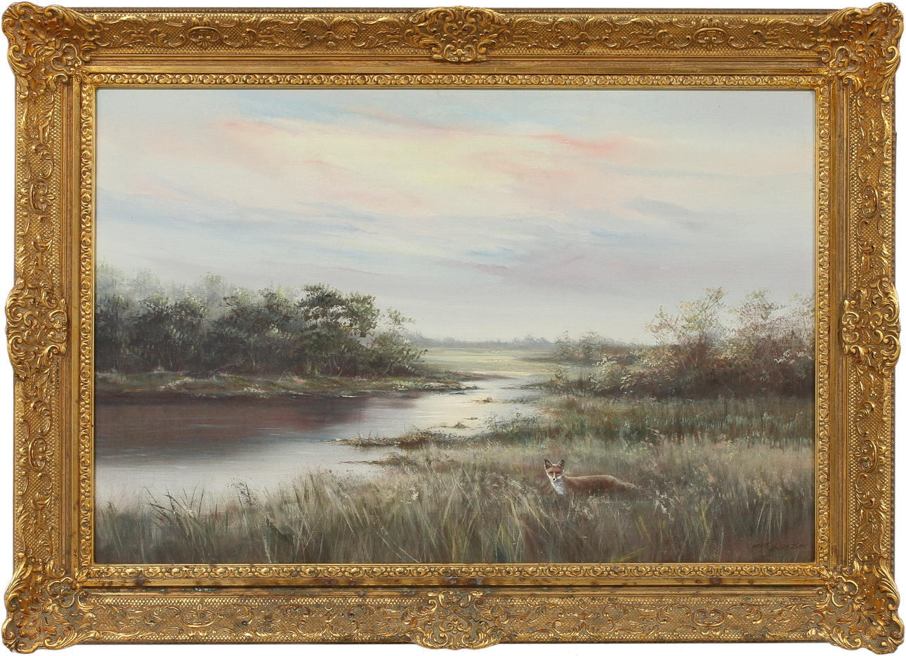 ARNE ANDERSSON. Räv, Olja på duk, signerad.