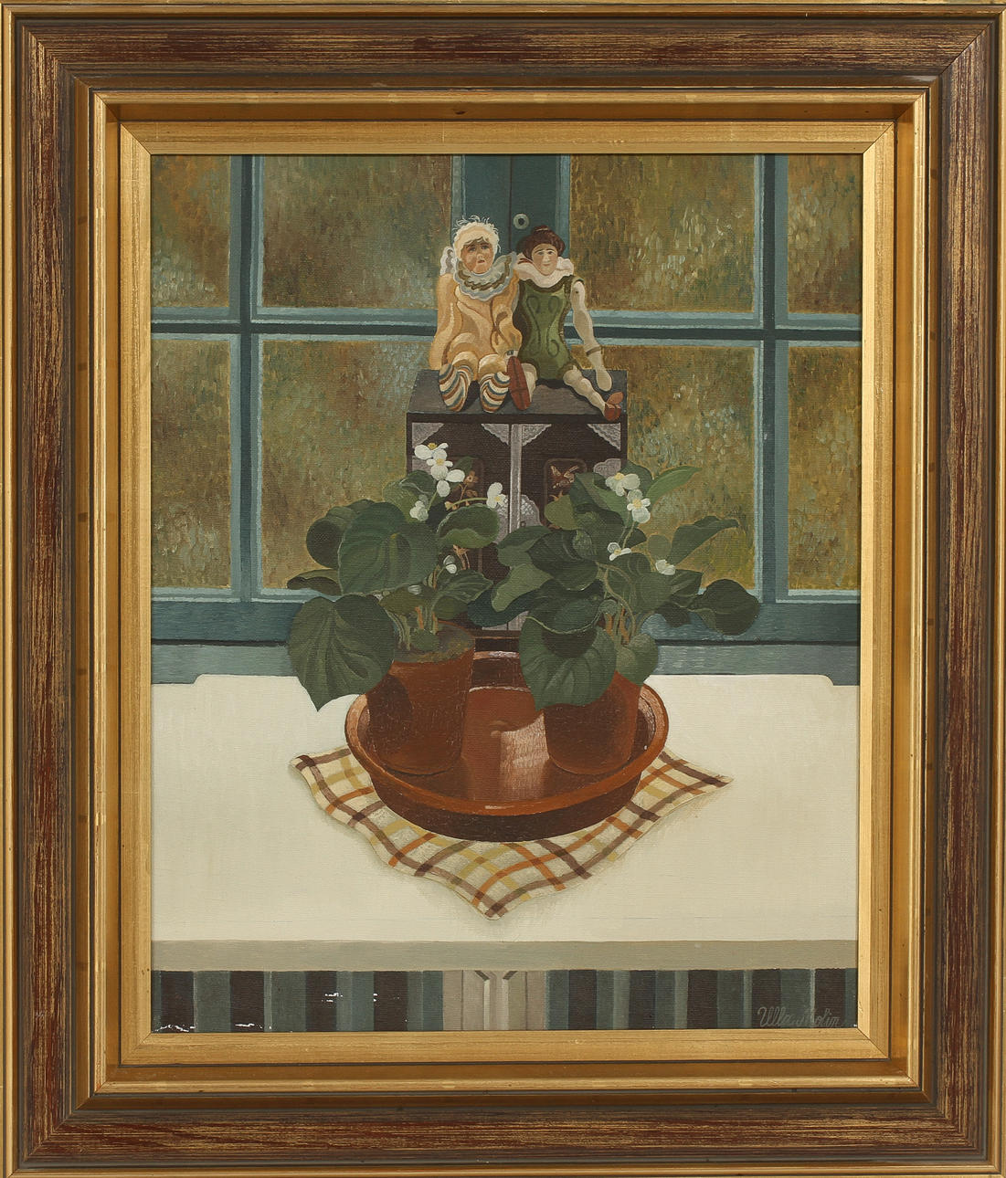 ULLA MOLIN. "Vita begonior", olja på duk, signerad.