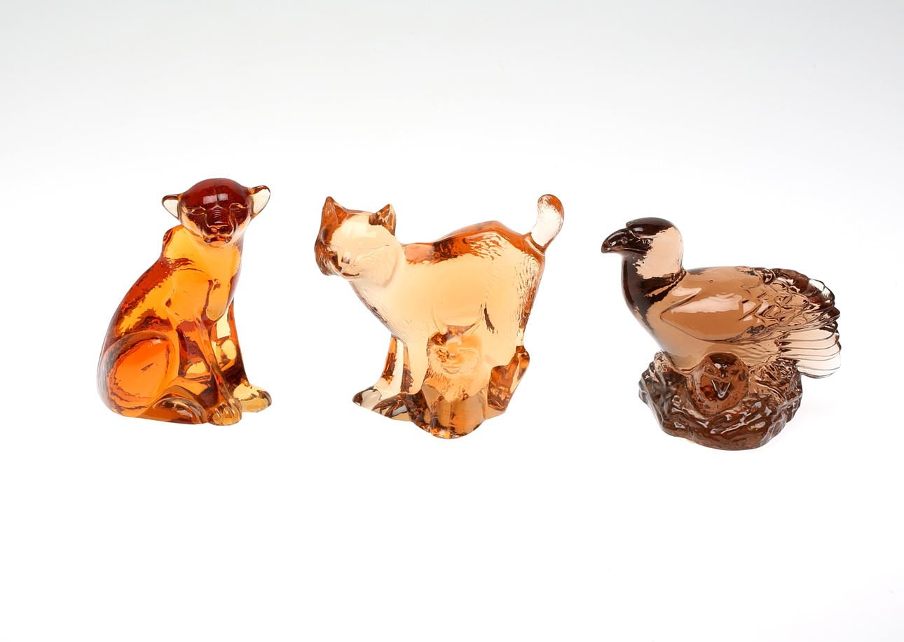 PAUL HOFF. Konstglas, 3 st, sign, Kosta boda.