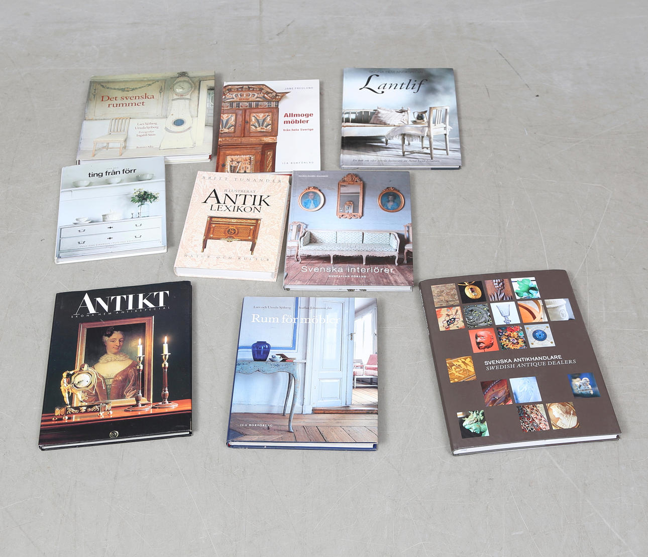 BÖCKER, 9 st, Antikt och design.