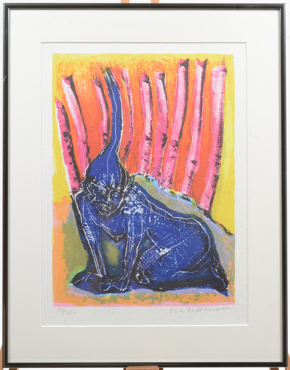 EVA ZETTERVALL. Model Blue, lithography.