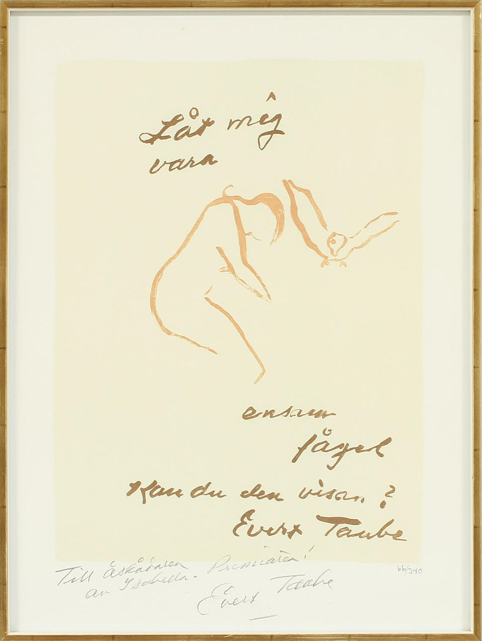 EVERT TAUBE. Färglitografi, sign o numr 66/340.