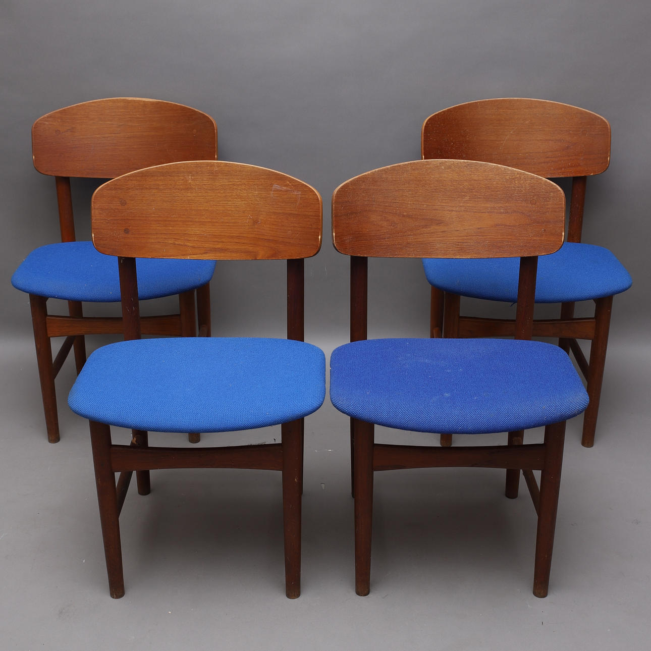 BØRGE MOGENSEN. stole, 4 stk, teaktræ, Søborg Møbelfabrik, Danmark.