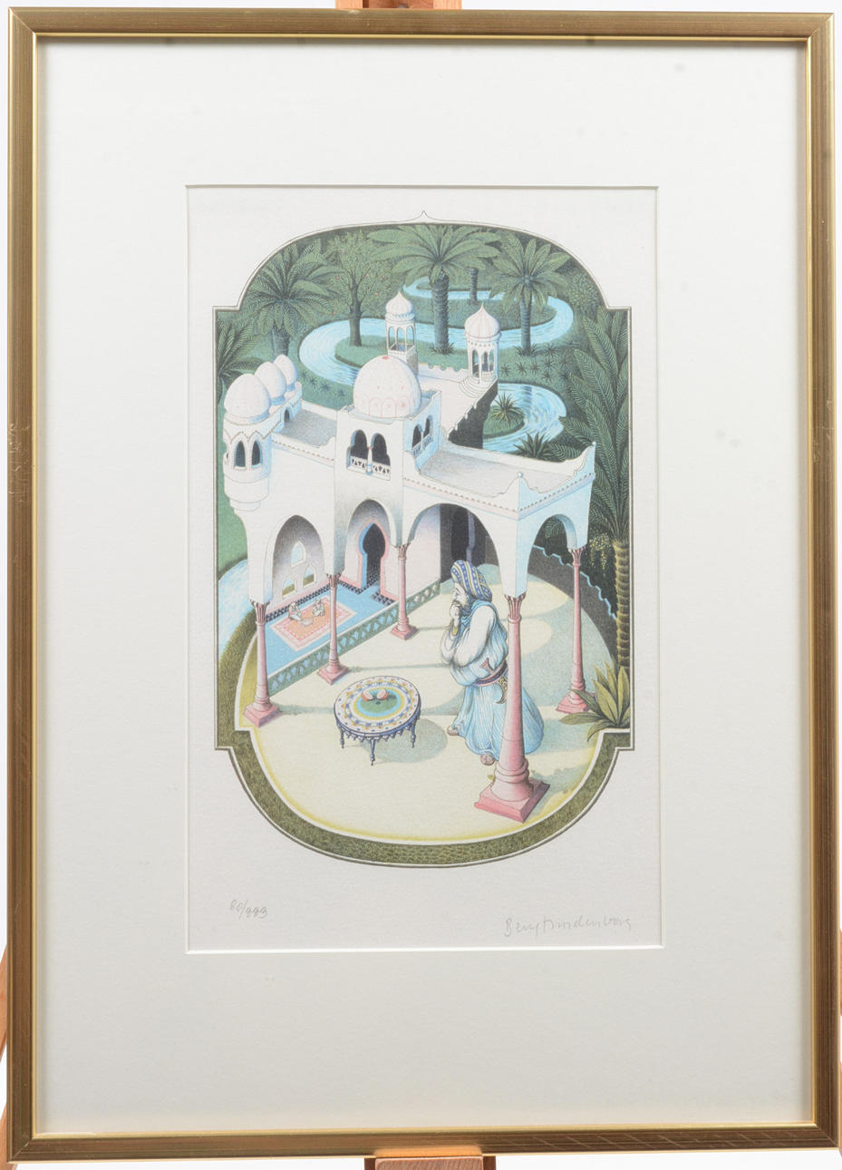 BENGT NORDENBORG. Palace. Lithograph.