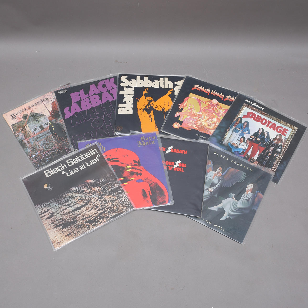 BLACK SABBATH, 9 pc, LP vinyl records.