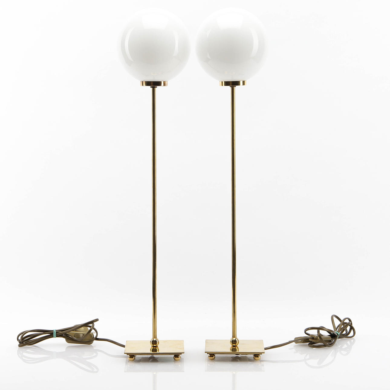 BORDLAMPER, 1 par, messing, mærket.