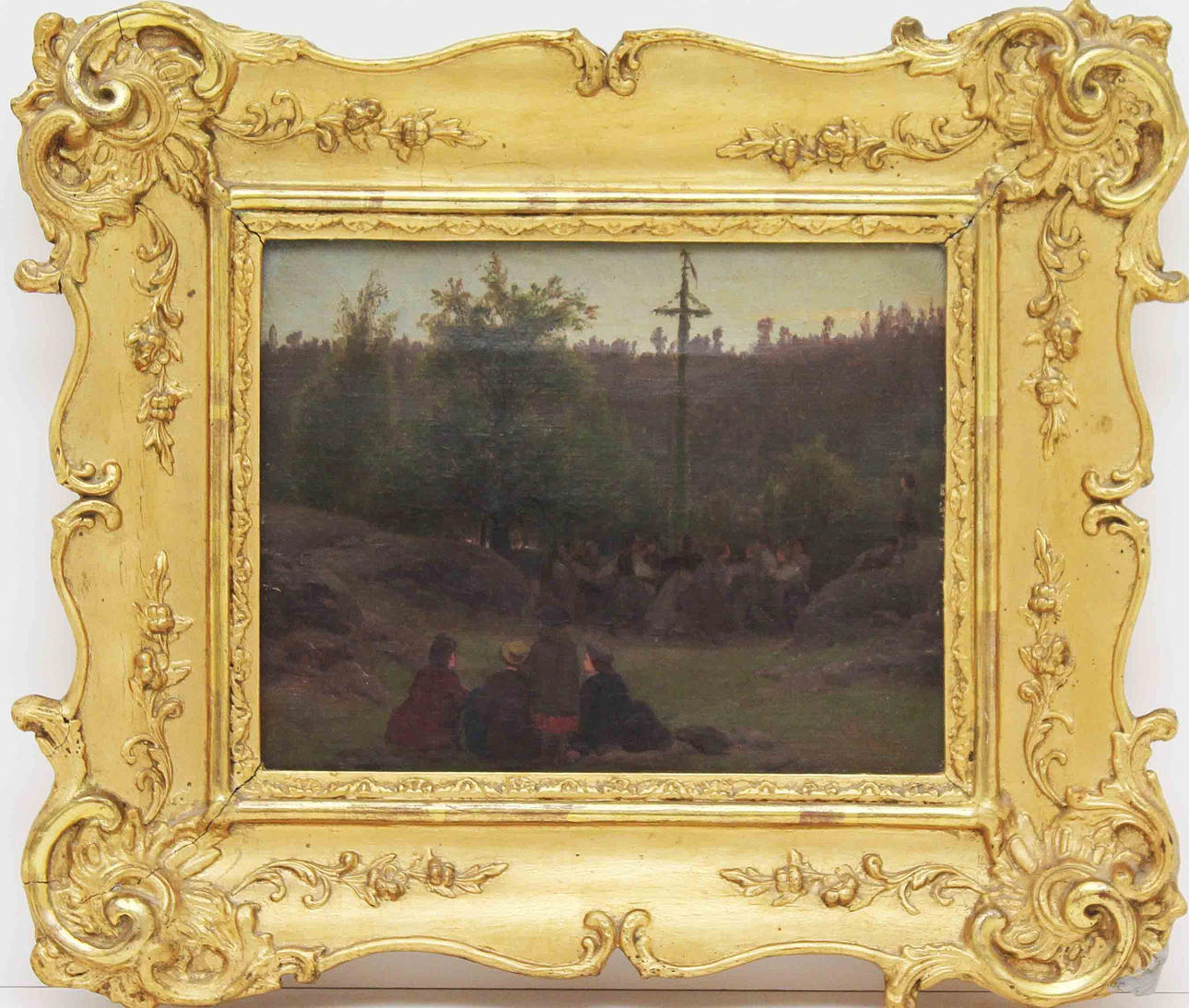 AUGUST MALMSTRÖM. Midsommarfirande. Olja på duk. Monogramsignerad A M.