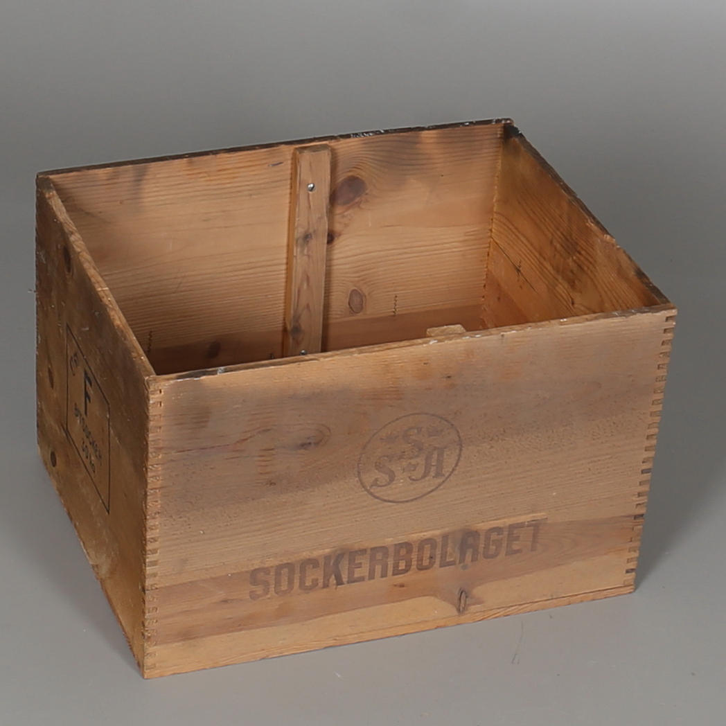 SOCKERLÅDA. Trä. Sockerbolaget SSA. Bitsocker 30 kg.