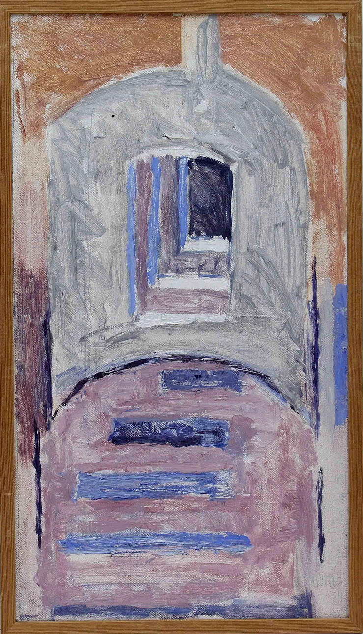 STAFFAN NIHLÉN. Trappgången. Olja på duk. Signerad S Nihlén och dat -78.