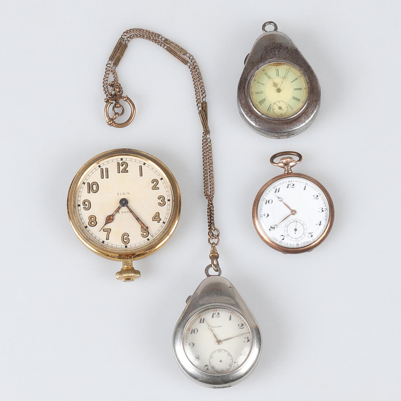 POCKET WATCH, 4 pcs, incl. a. Elgin and Polhem.