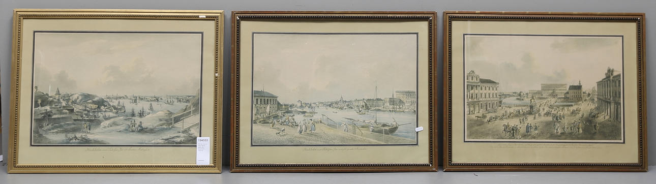 TRYCK. 3 st. J: Fred. Martin. Motiv från Stockholm. 1900-tal.