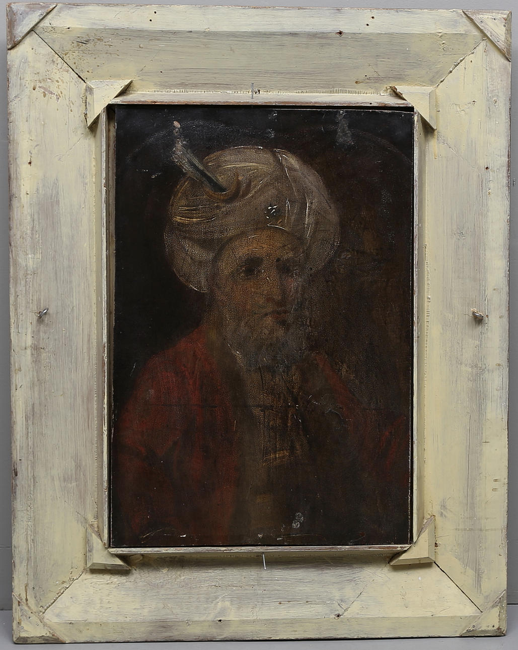 OIDENTIFIERAD KONSTNÄR. Man i turban. Olja på träskiva. Osignerad.