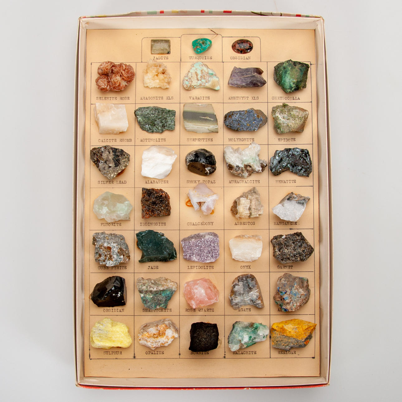 MINERALS. Collection in box, 38 pcs.