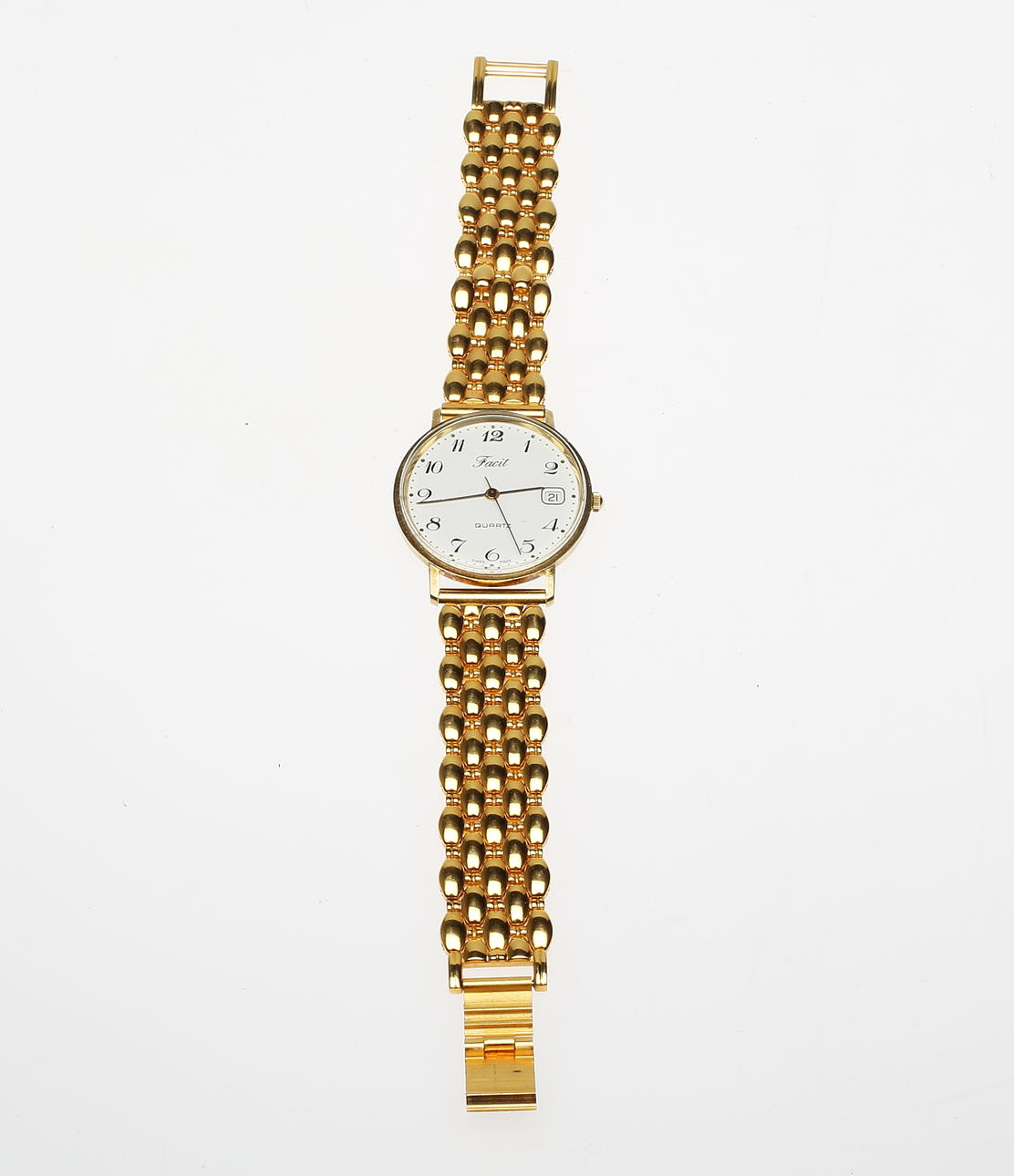 ARMBANDSUR, Herr, 14 k. Facit quartzur.