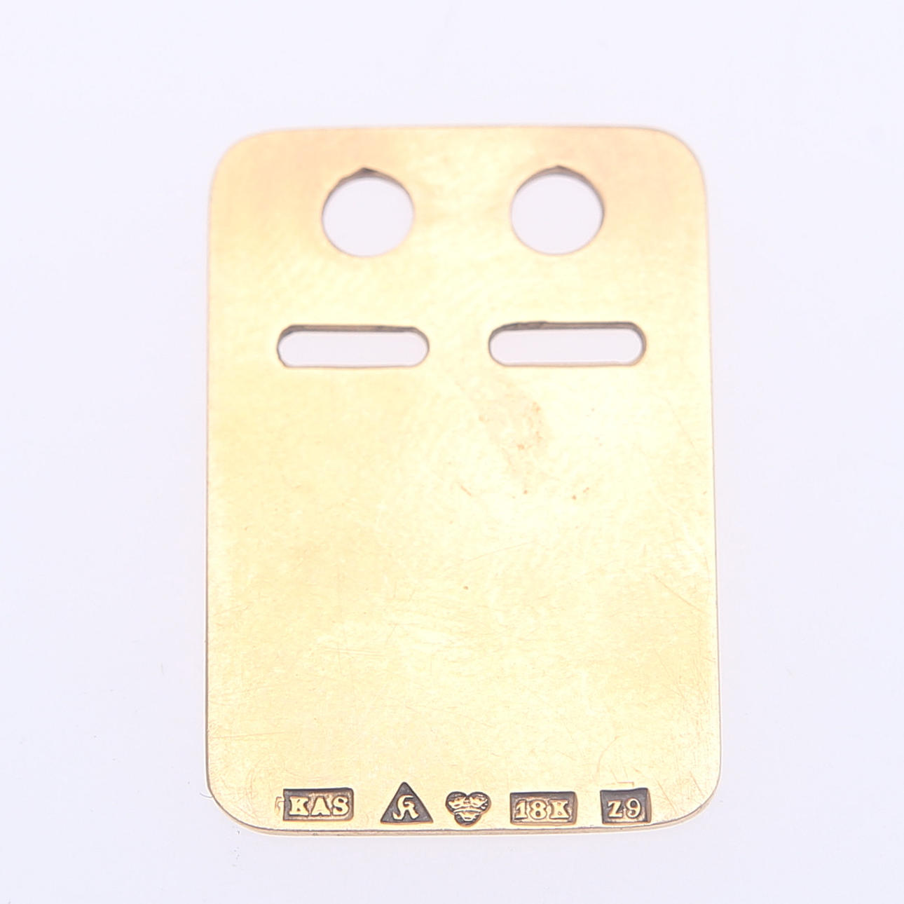 ID-BRICKA, guld, 18K, vikt 4,25 gram.