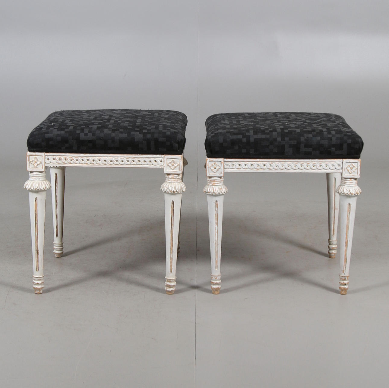 STOOLS, a pair, Gustavian style, 20th century.