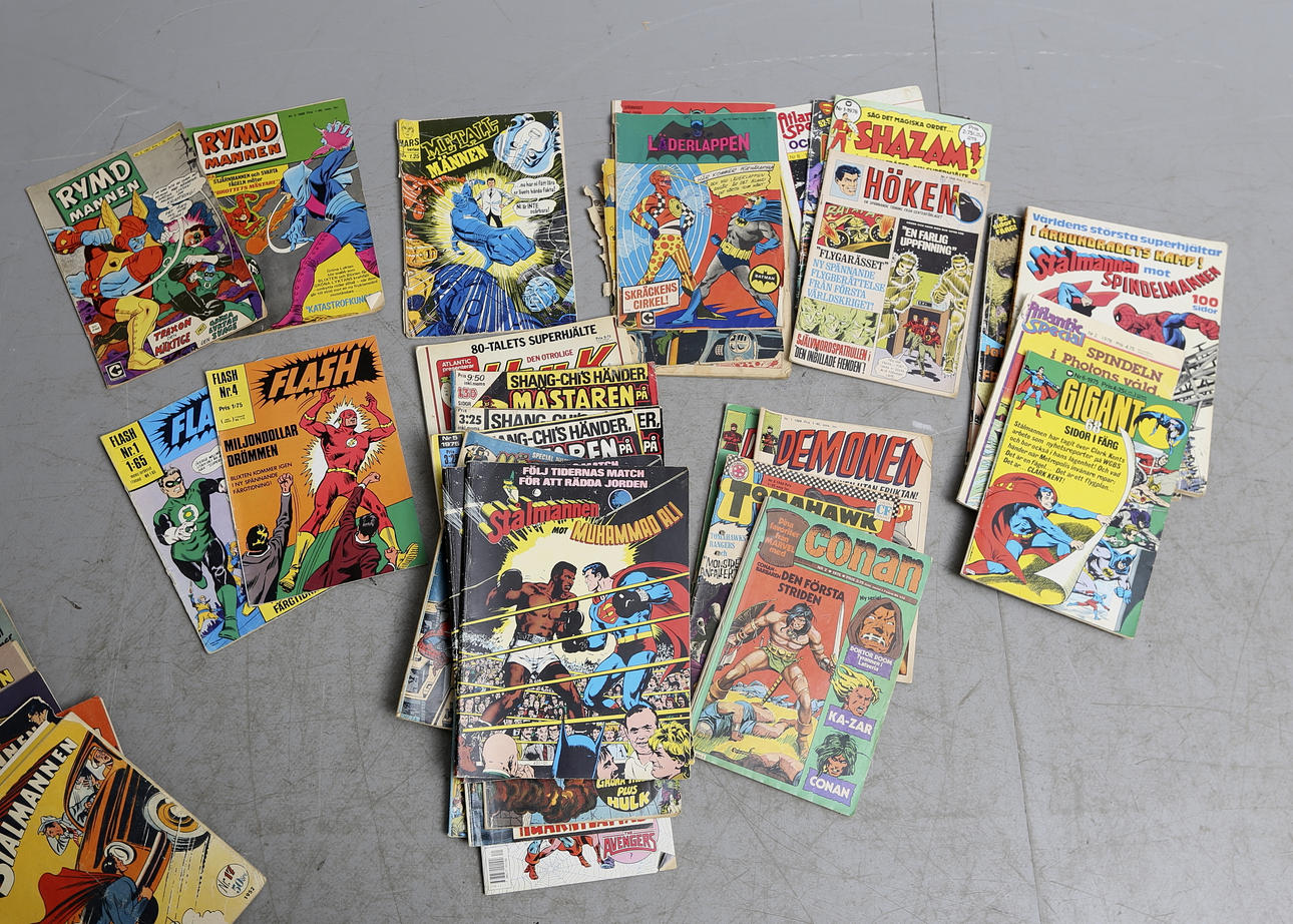 SERIETIDNINGAR, bland annat Stålmannen, 1950-1980-tal.