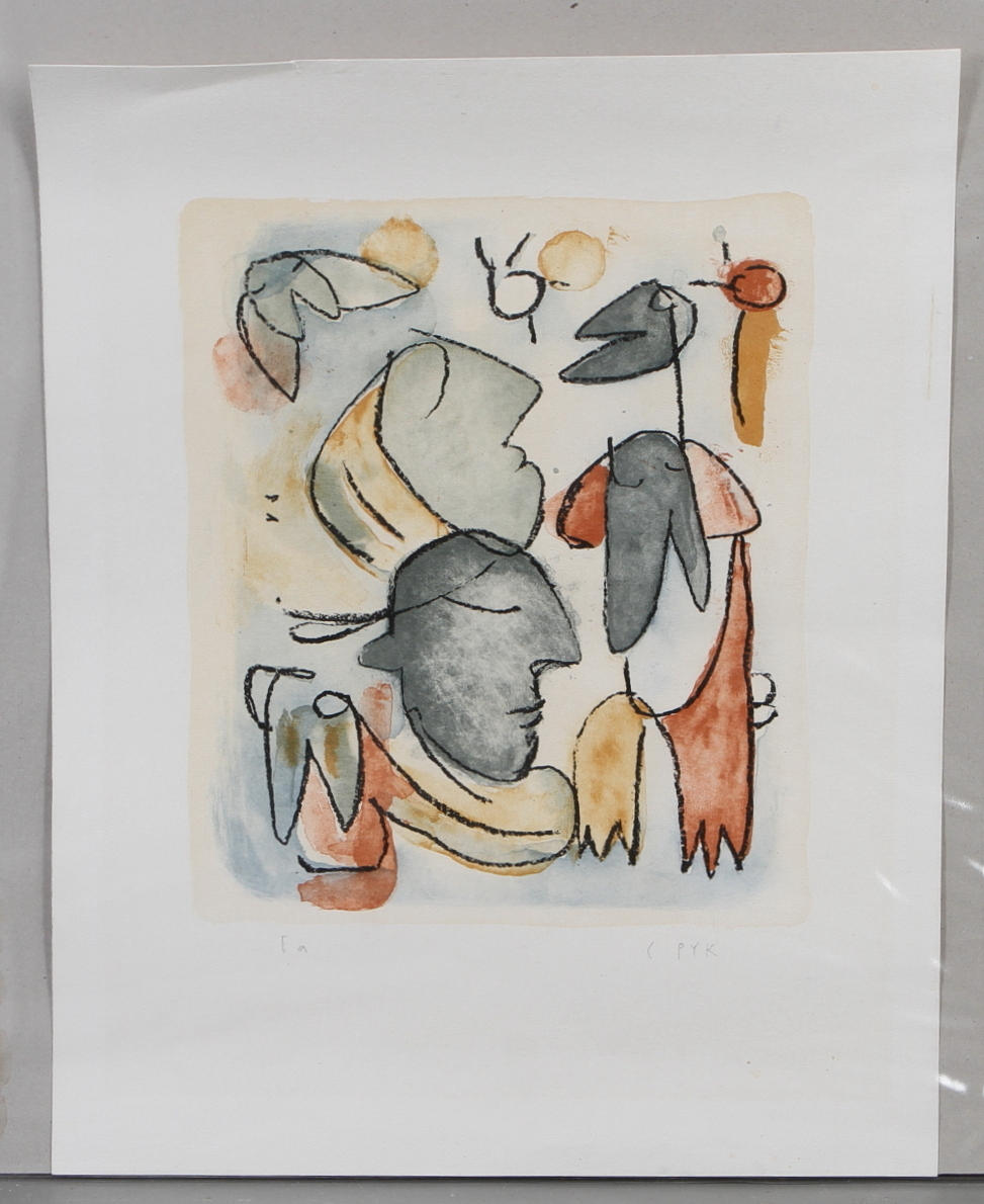 CAMILLA PYK. Komposition, fäglitografi, signerad, EA.