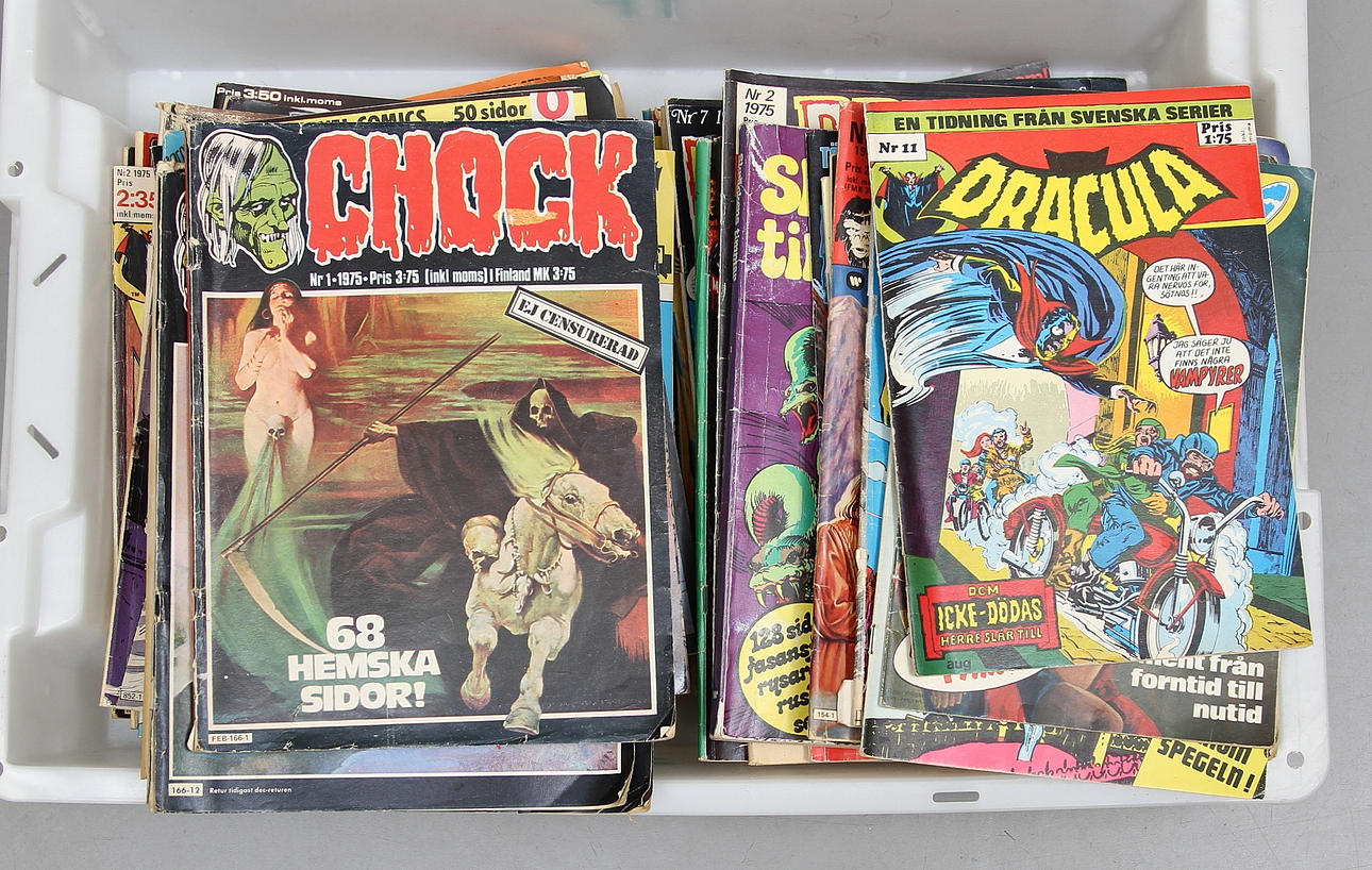 SERIETIDNINGAR, skräck, rysare och Science fiction, ca. 1960-70-tal.