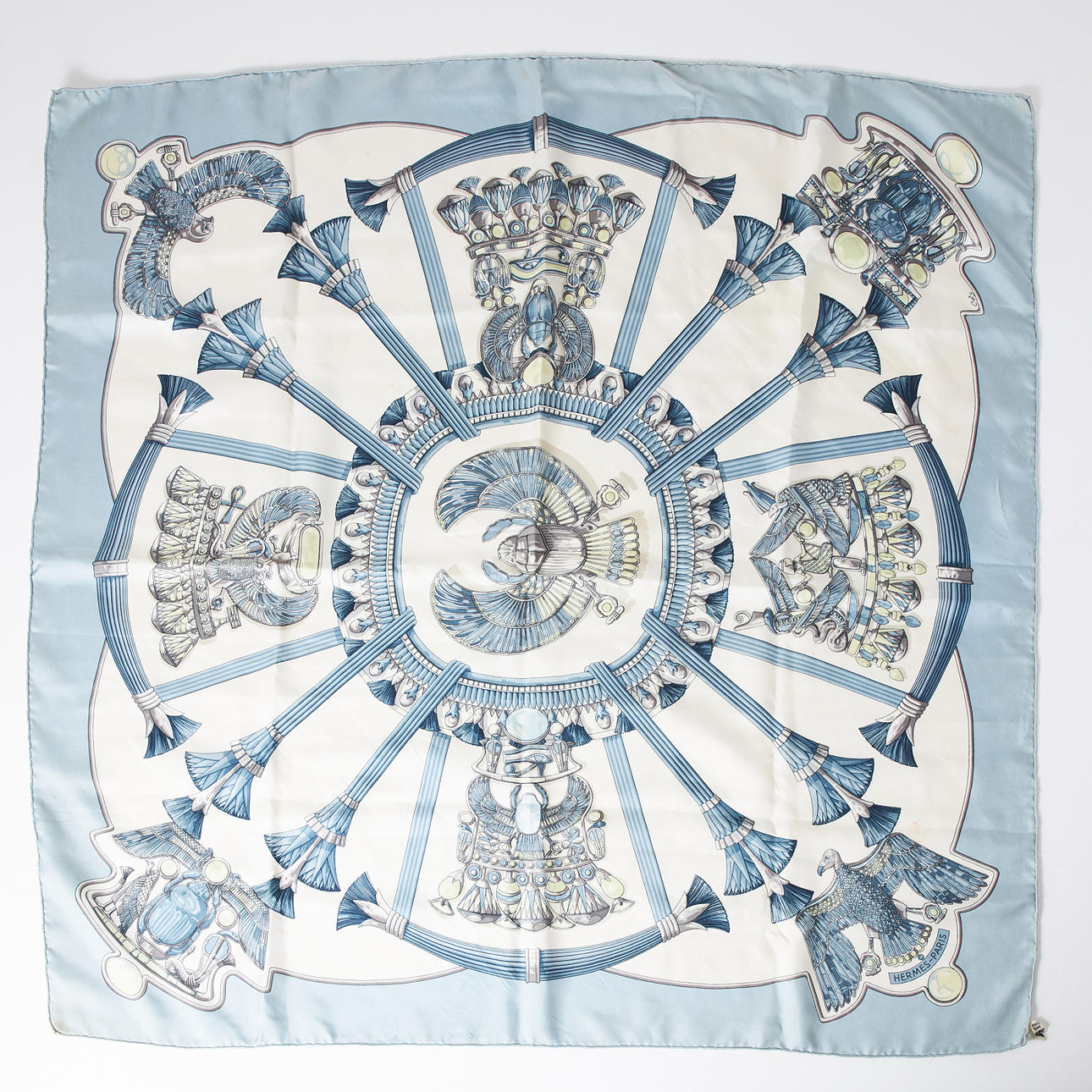 HERMÈS, bufanda, seda, "Egipto", Caty Latham 1992.