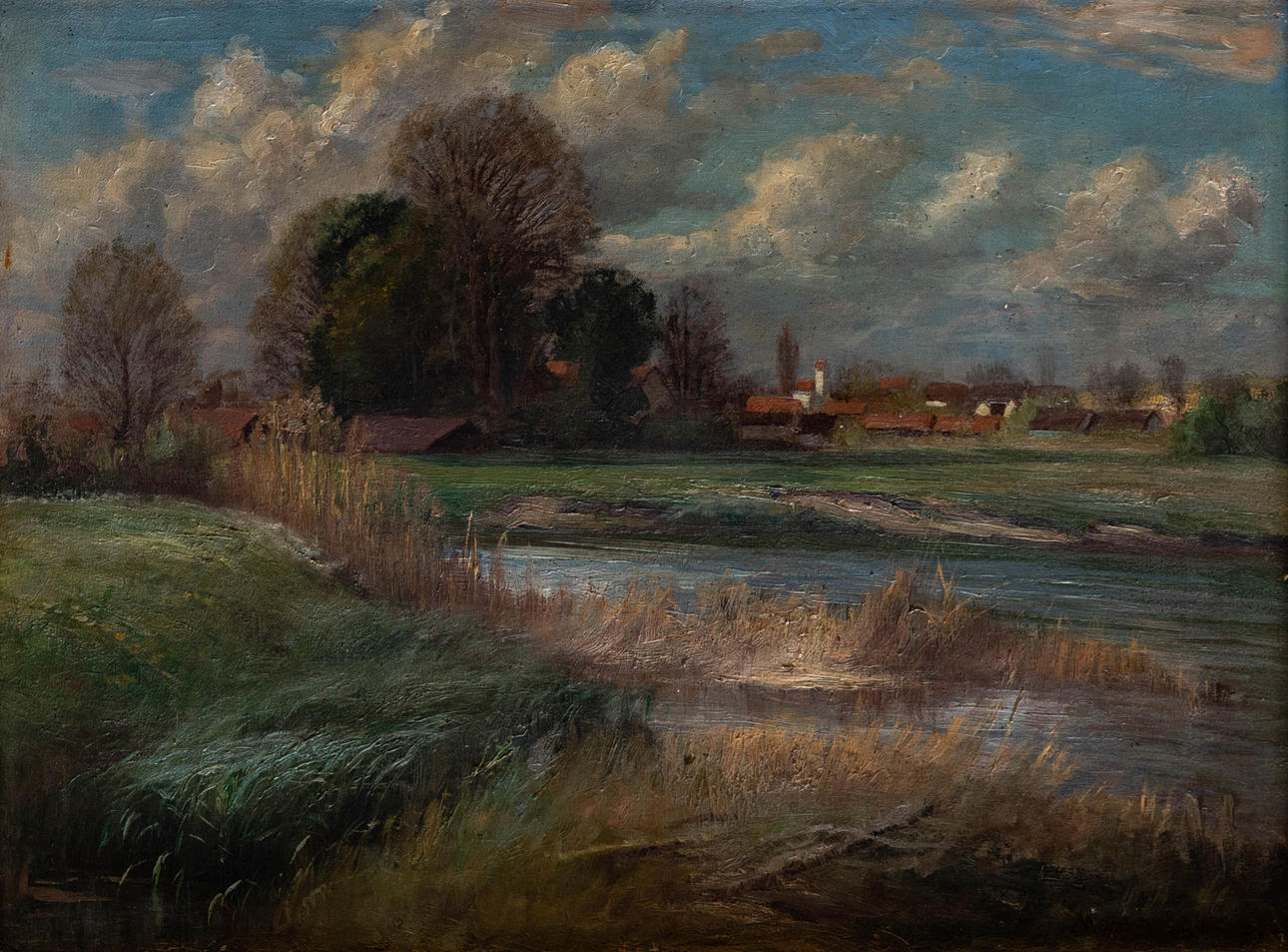 UNBEKANNTER KÜNSTLER. Landschaft mit Gewässer.