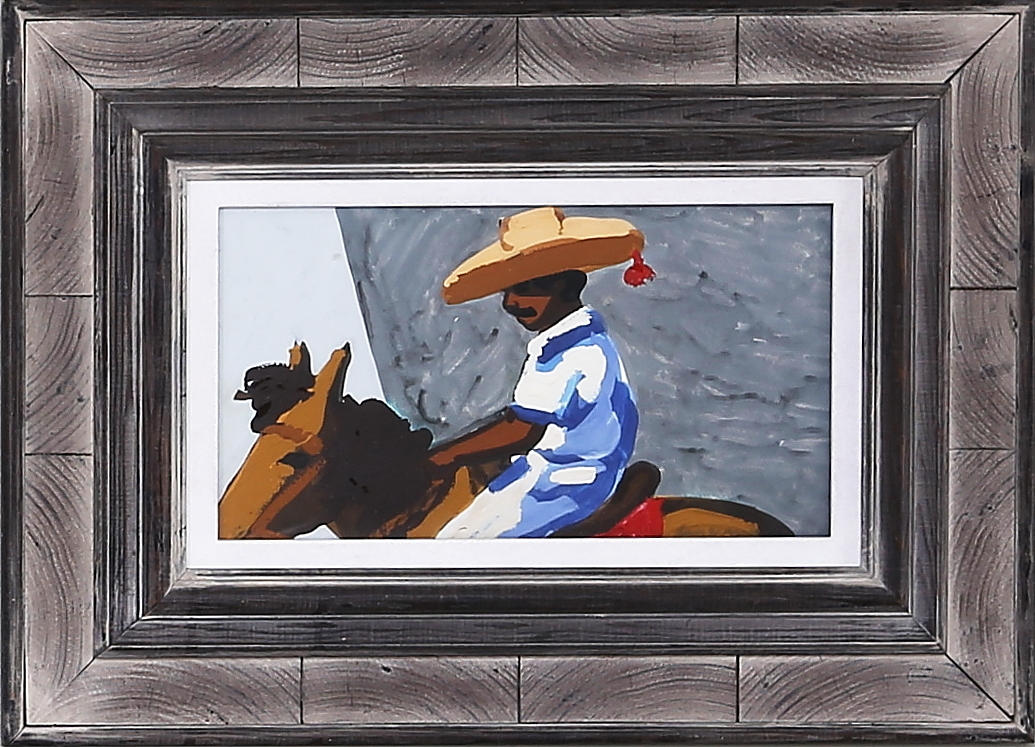 LARS NORMAN. Mexikansk ryttare, gouache, signerad Lars Norman.