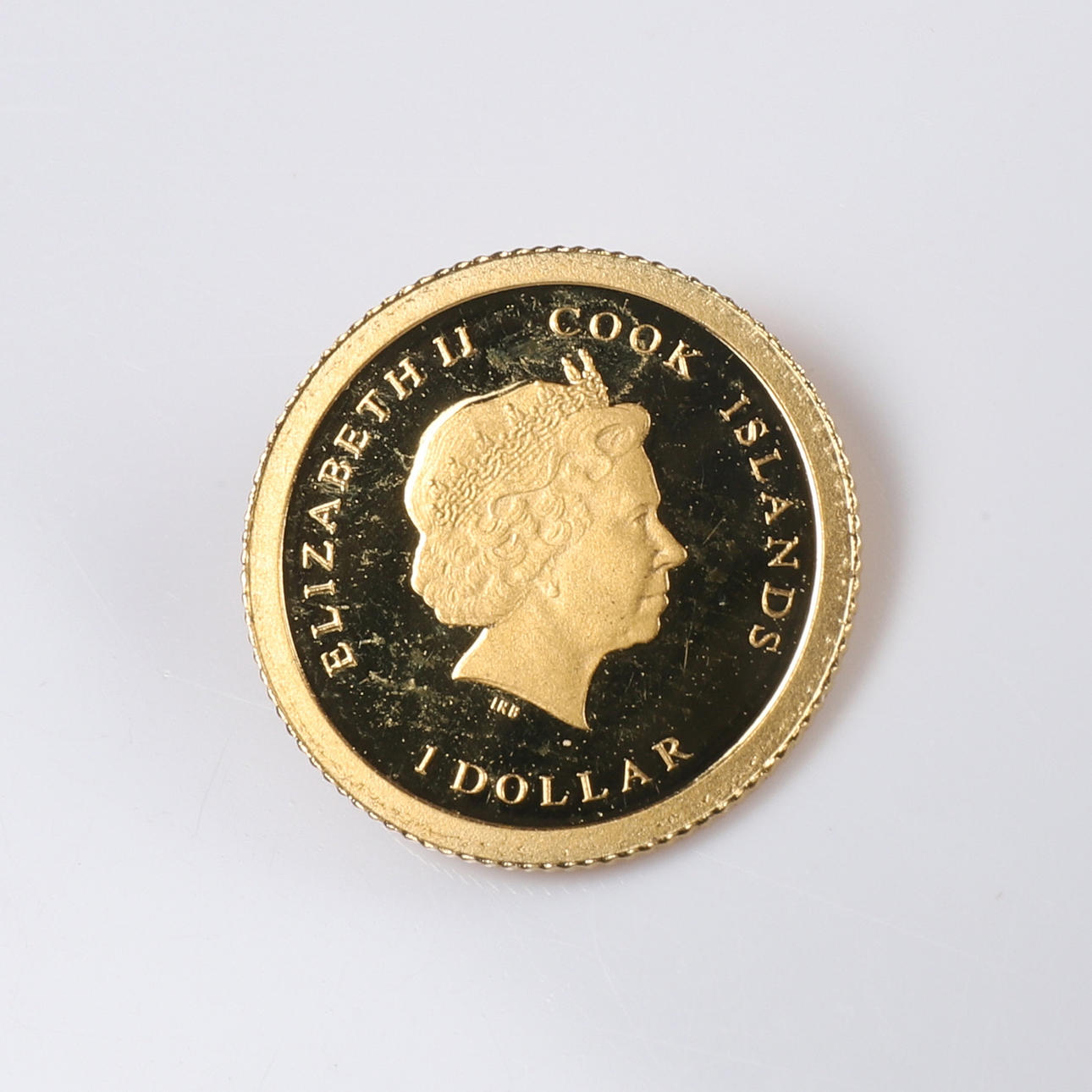 MONEDA DE ORO, 24K, Islas Cook, 1 Dólar, 2012.