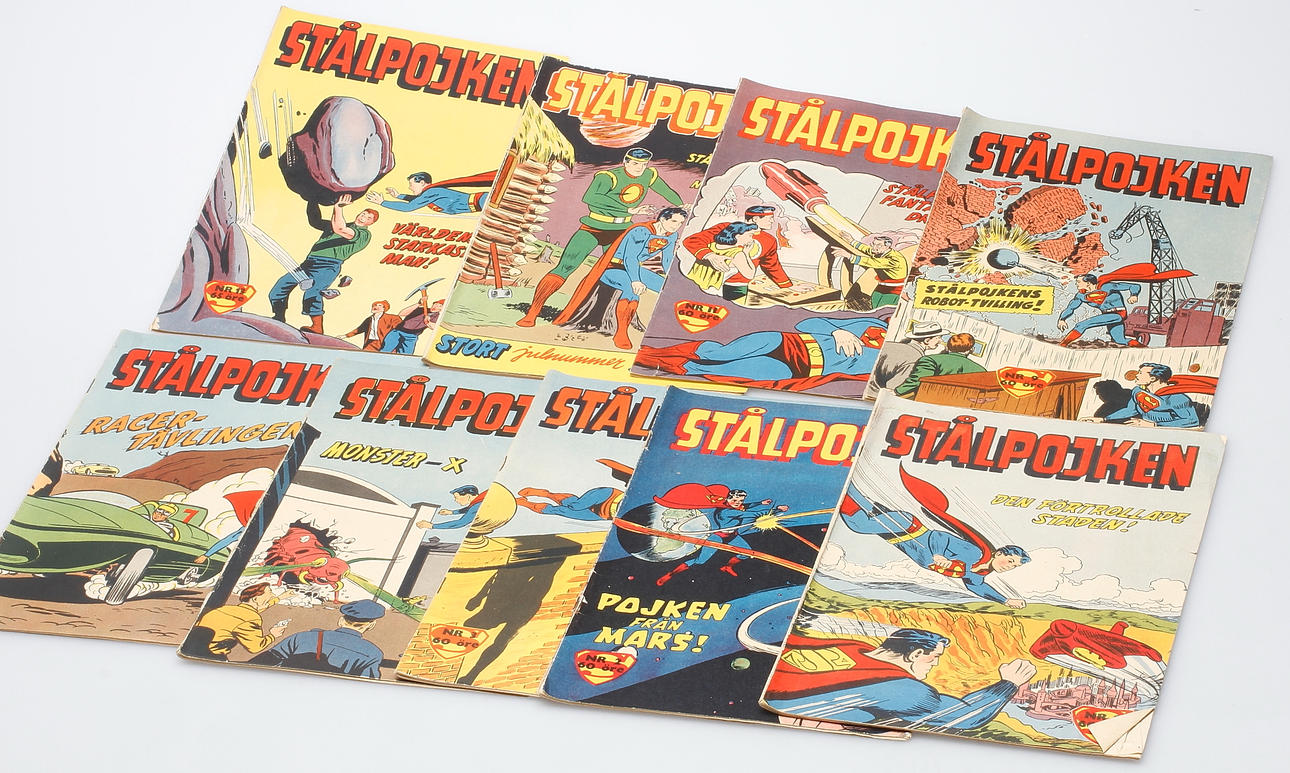 SERIETIDNINGAR, 9 st, Stålpojken, 1959.