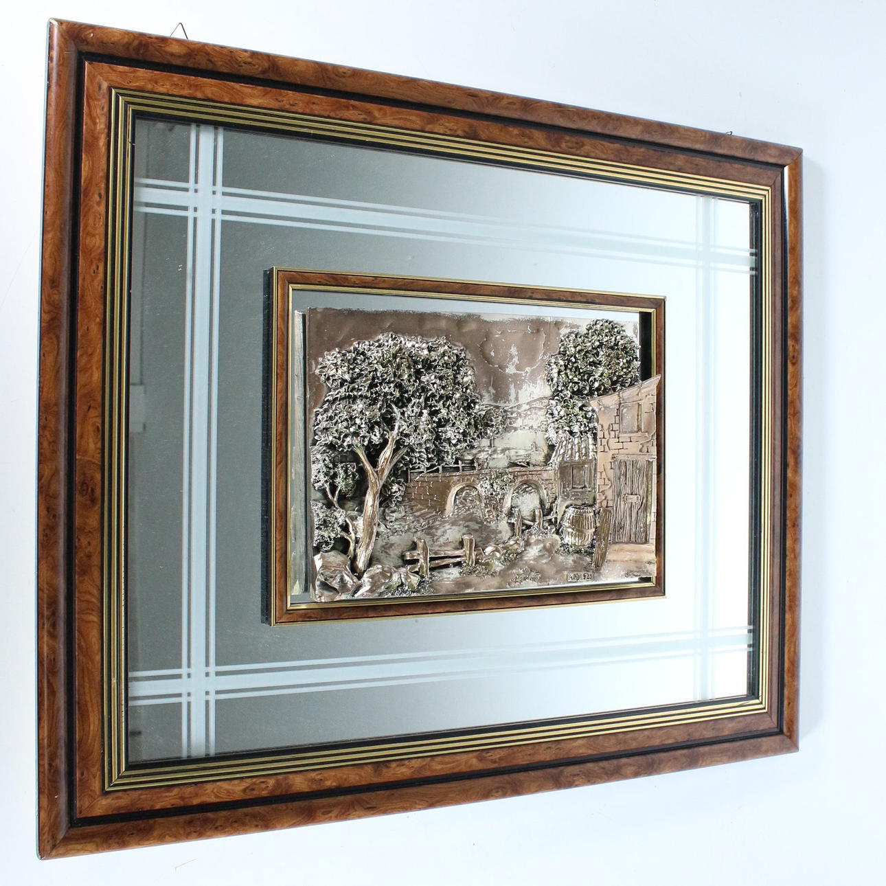 Relief spegel, 'Landscape scen'.
