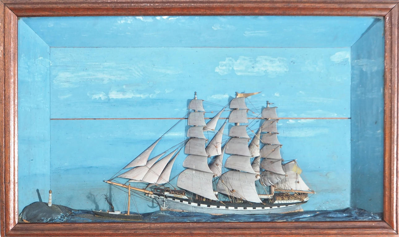 DIORAMA, Schiffsmodell, Mitte 20. Jahrhundert.