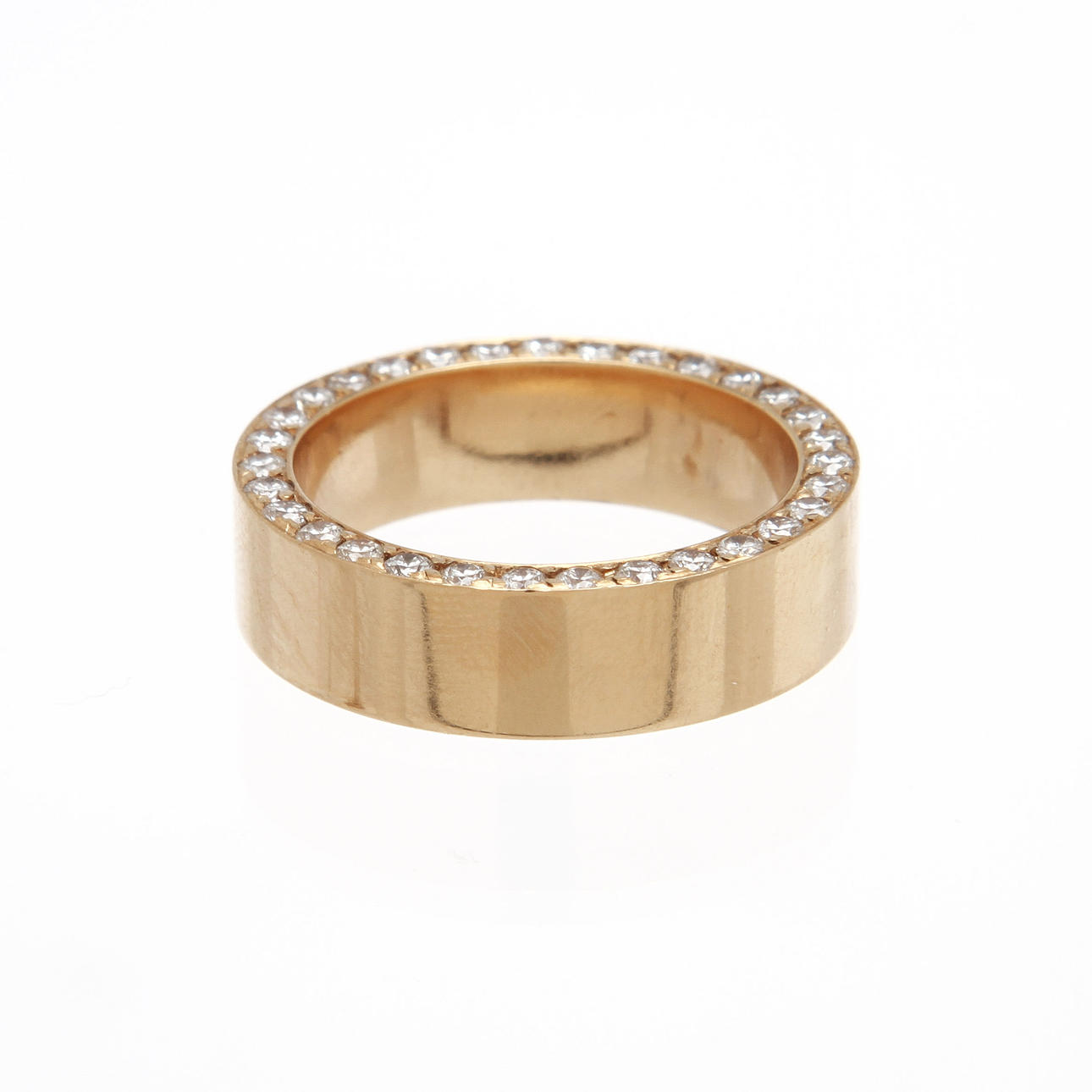 RING, 18K rödguld med diamanter, totalt ca 0,46ct. 12,3g.