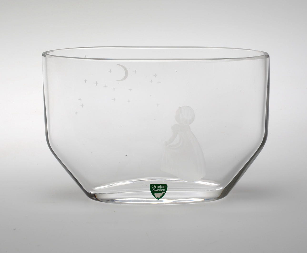 EDVIN ÖHRSTRÖM. Konstglas, skål, signerad.