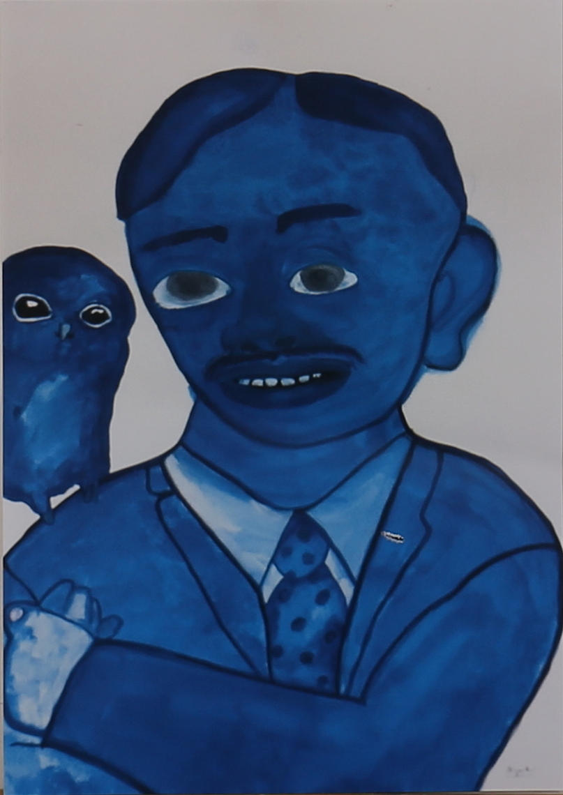 MARTIN BRYDER. Den blå mannen. Offsettryck. Signerad a tergo Bryder och numrerad 1/10.