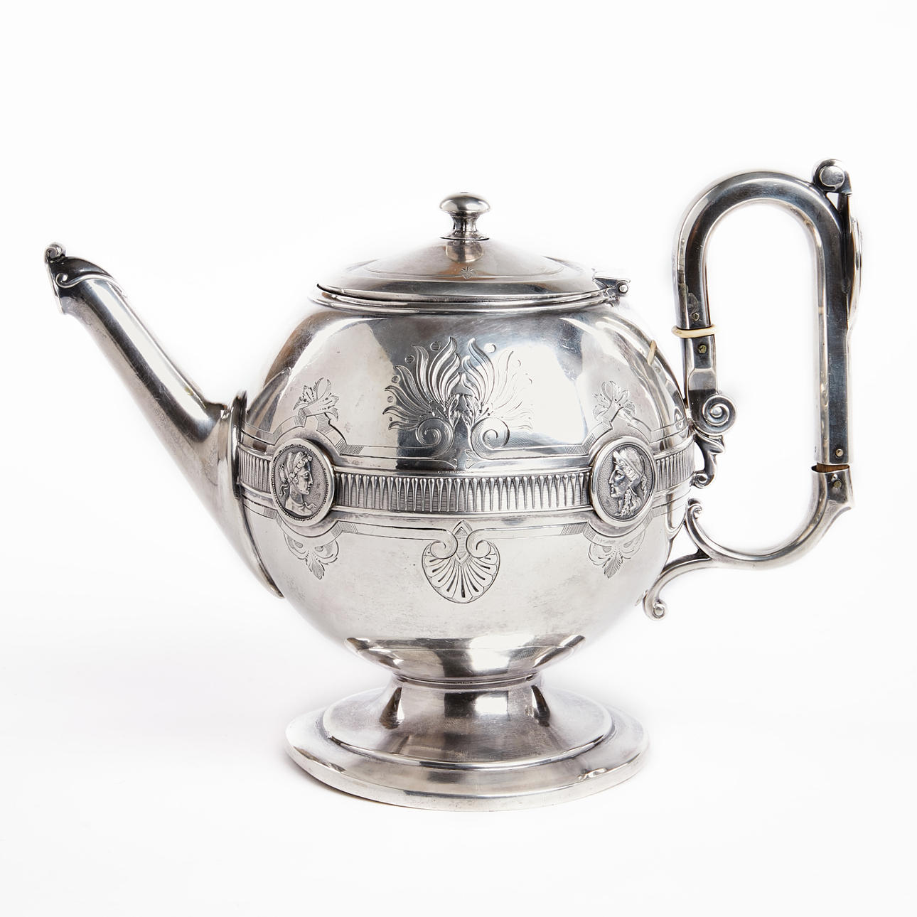 TEAPOT, silver, stamps for Gorham, Providence Rhode Island.