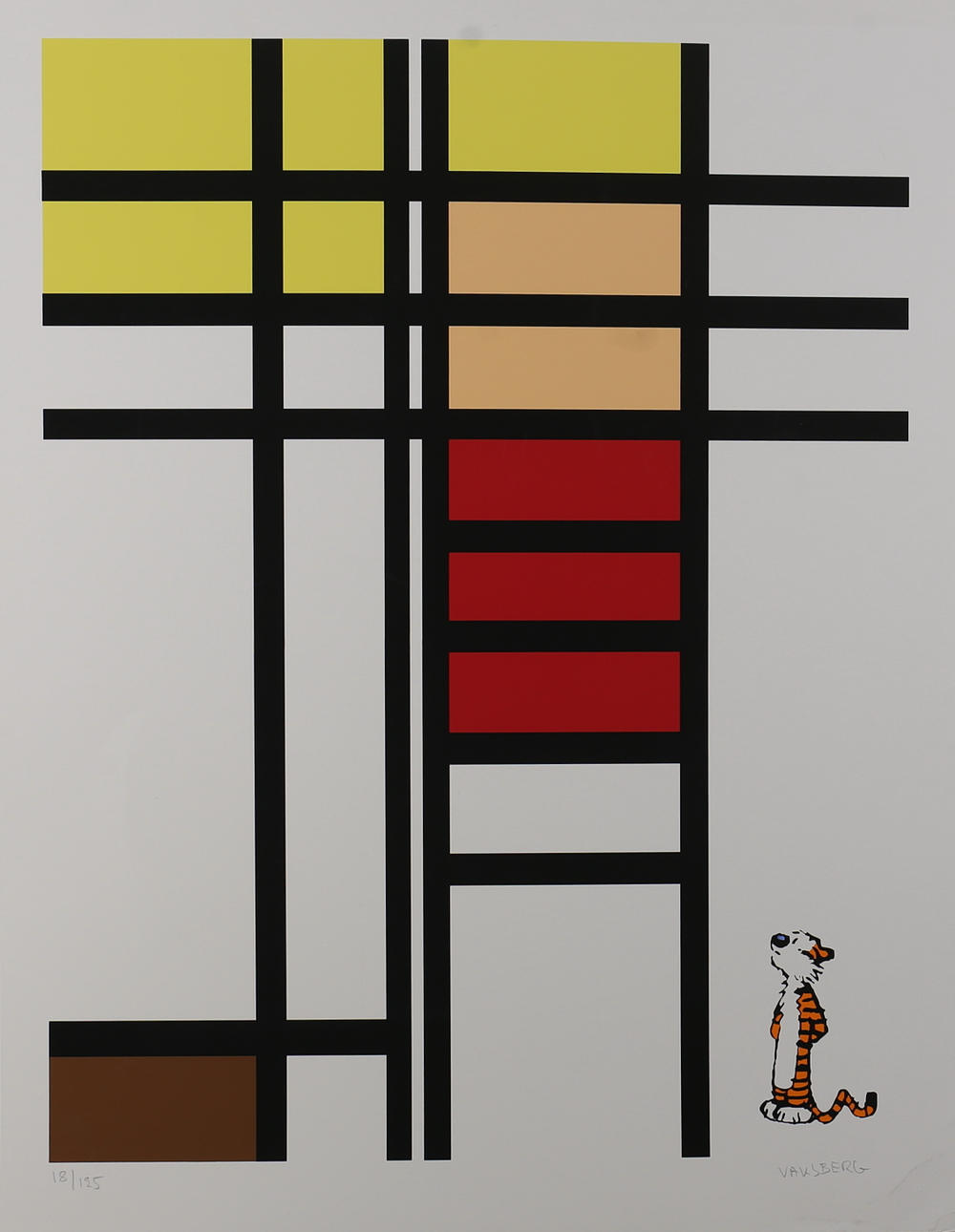 INGEMAN PERSSON. Komposition med tiger. Serigrafi. Signerad Vaksberg och numrerad 18/125.