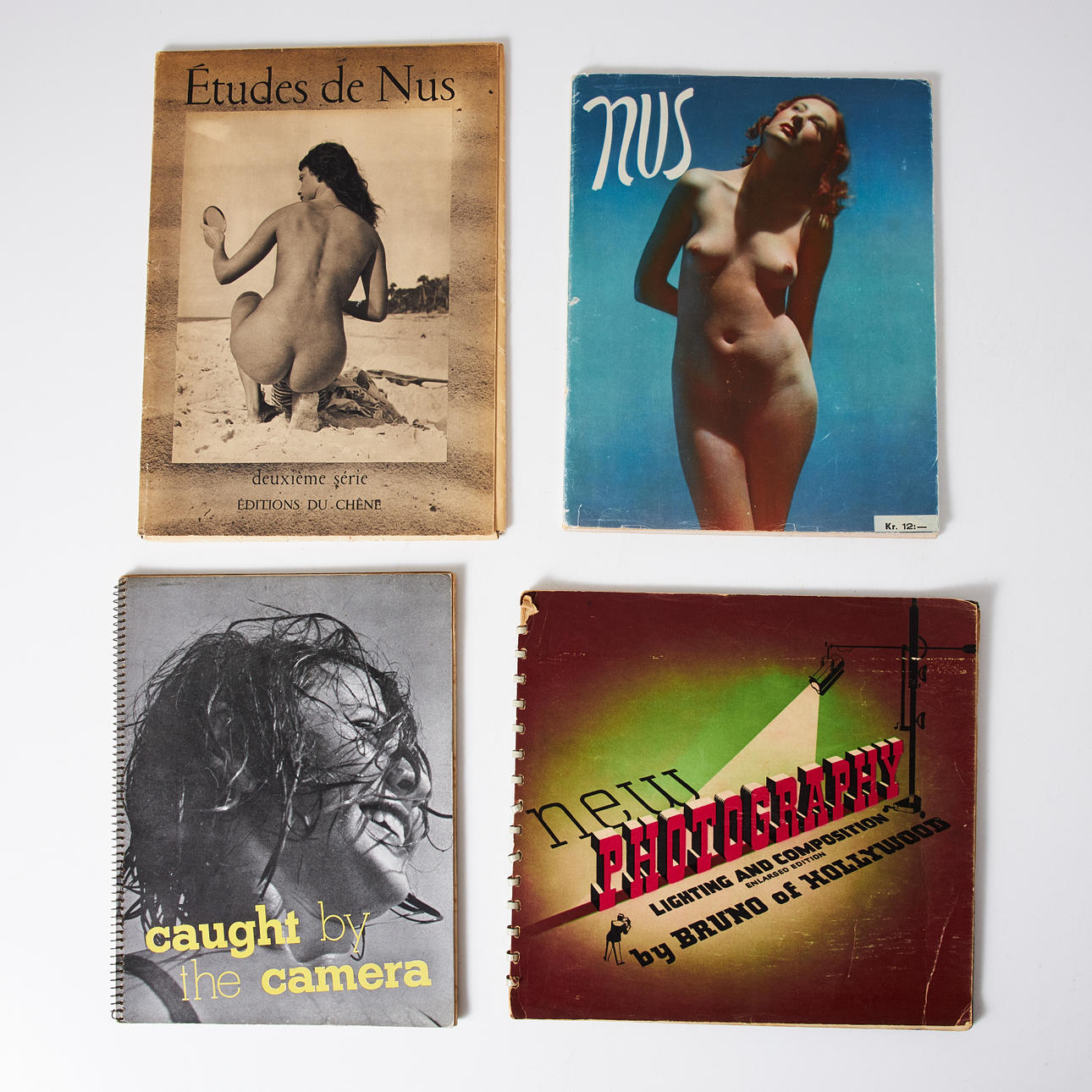 FOTOHÆFTE, 4 stk., nøgentema, 1930'erne.