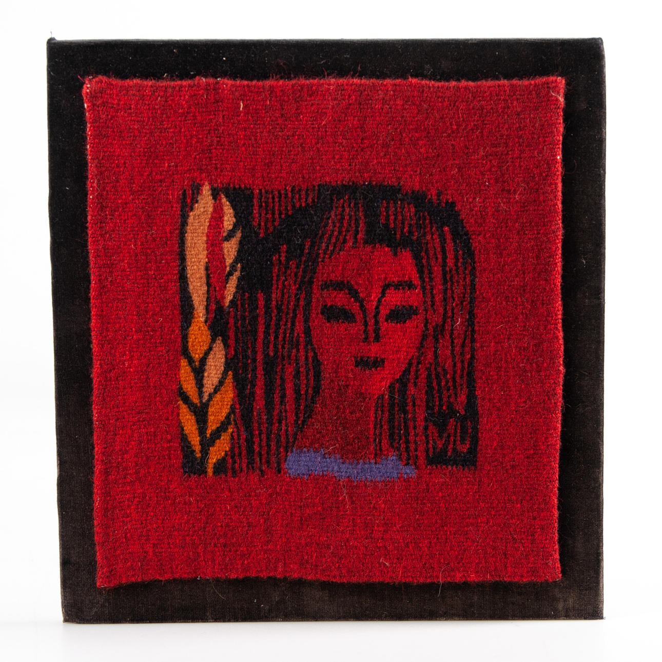 PICTURE TEXTILE. Woven fabric, signed.