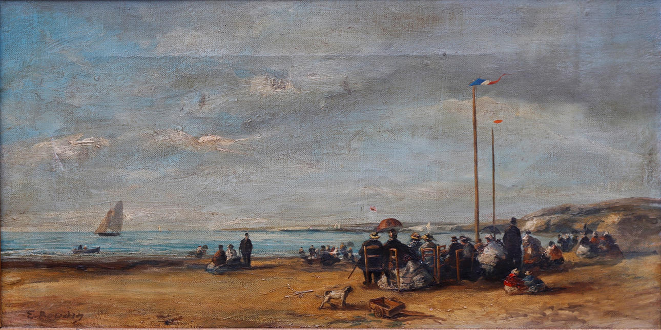 EUGÈNE BOUDIN. SEGÚN. Playa de Trouville.