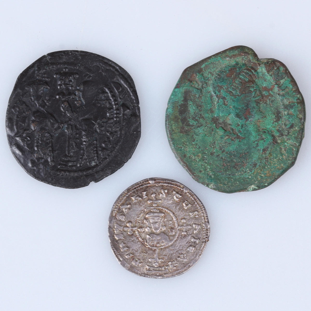 MYNT, 3 st, silver och brons, Byzantiska riket.