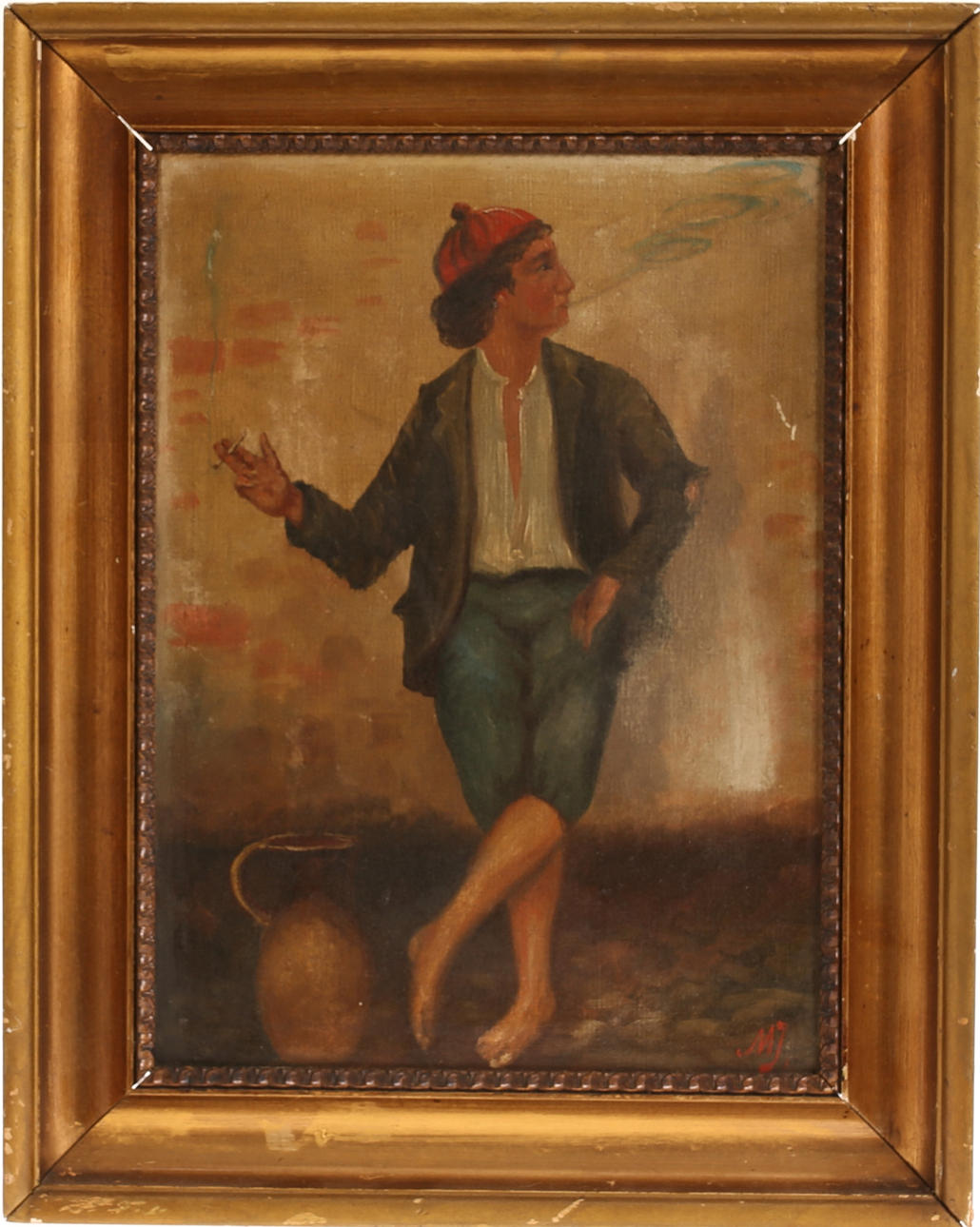 OIDENTIFIERAD KONSTNÄR, olja på duk, monogramsignerad MJ.