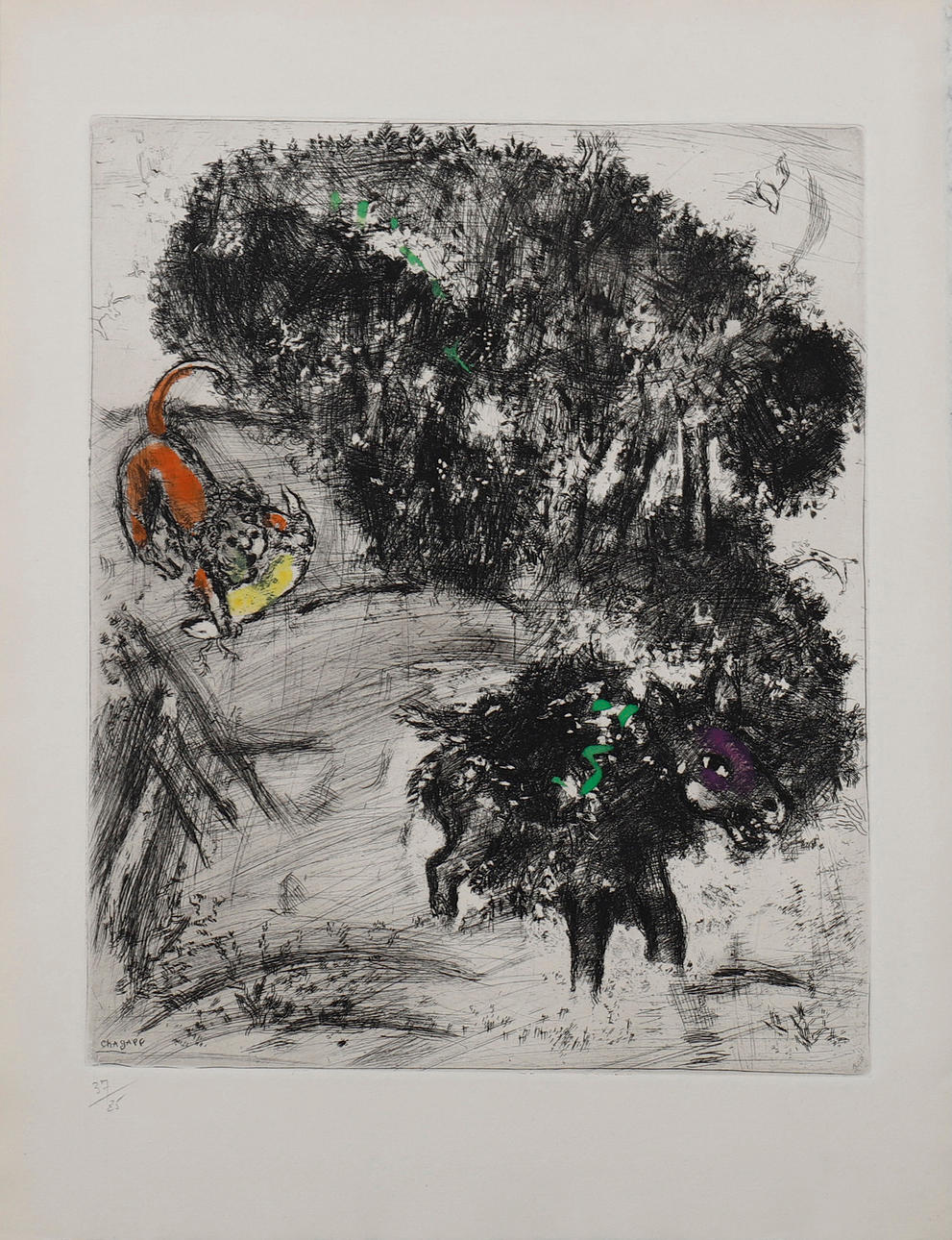 MARC CHAGALL. FROM THE SERIES "LES FABLES DE LA FONTAINE".