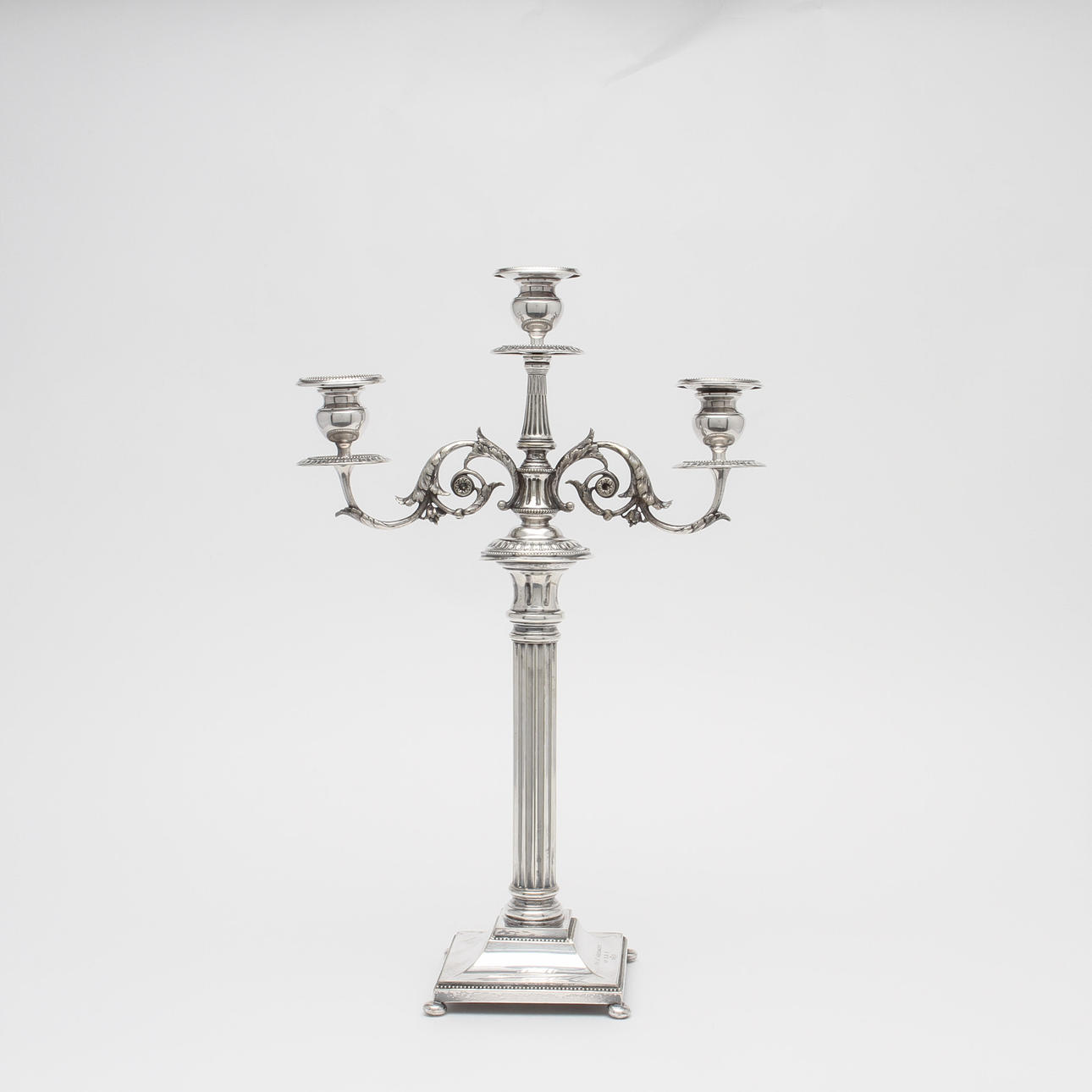 KANDELABER, nysilver, Uppsala 1900-talets början.