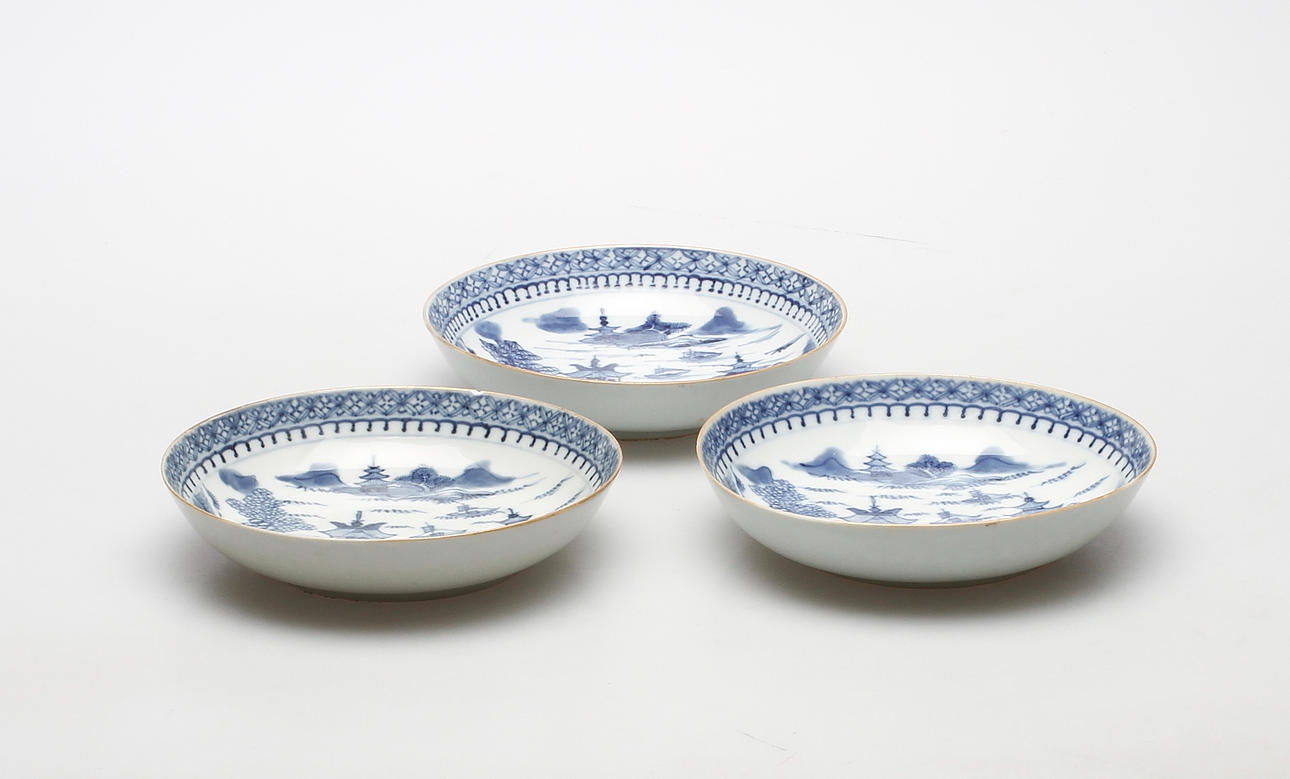 SKÅLAR, 3 st, ostindiska.