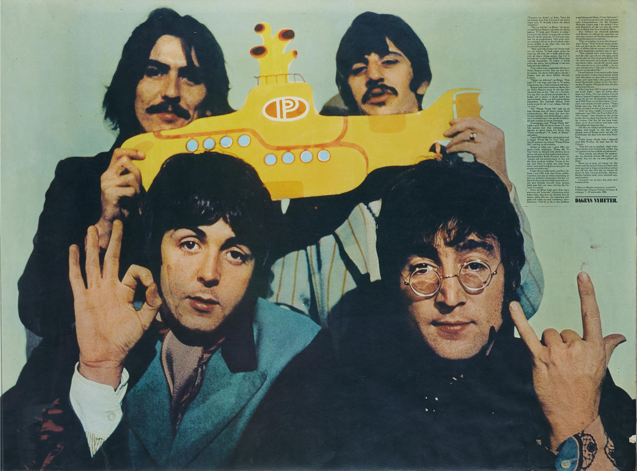 AFFISCH, offset, 1968, Beatles, Dagens Nyheter.