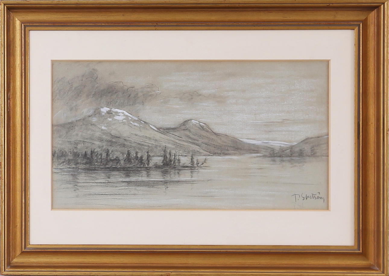 PER EKSTRÖM. "Åreskutan", Blandteknik, signerad P Ekström.