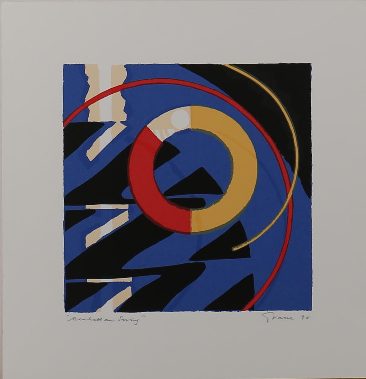 KNUT GRANE. "Manhattan swing". Färgserigrafi. Signerad Grane, daterad -90. E.A.