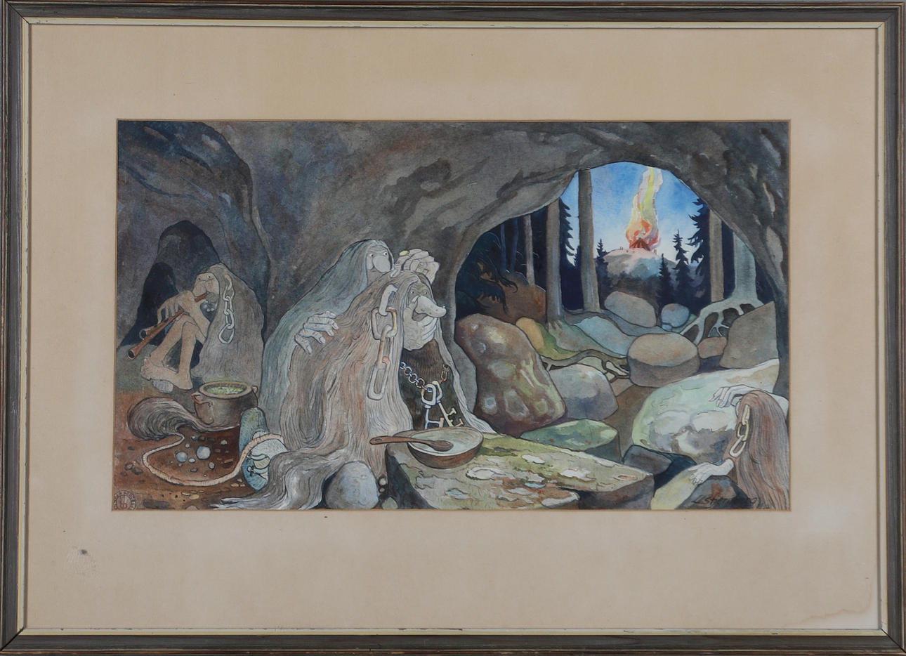 LARS STJERNBERG. watercolor, signed.